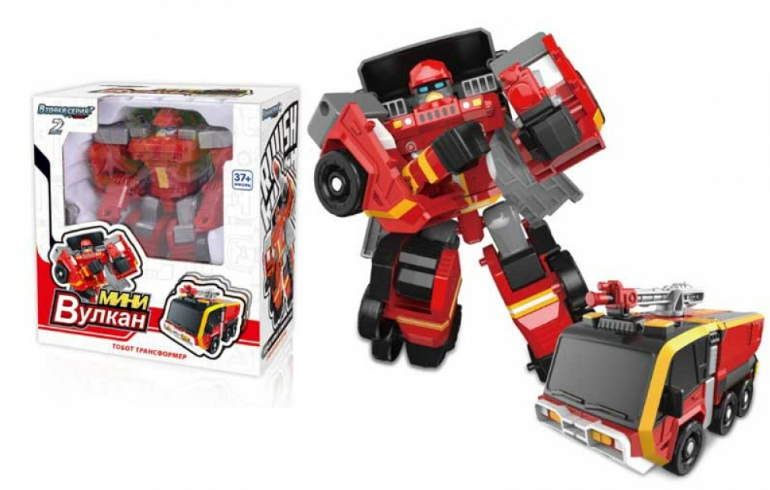 Детски Робот Трансформър / червен ,пожарна