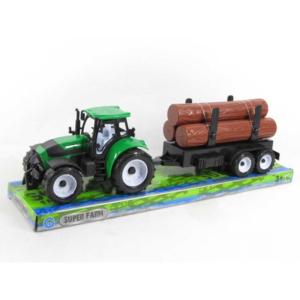 Трактор с ремарке и трупи