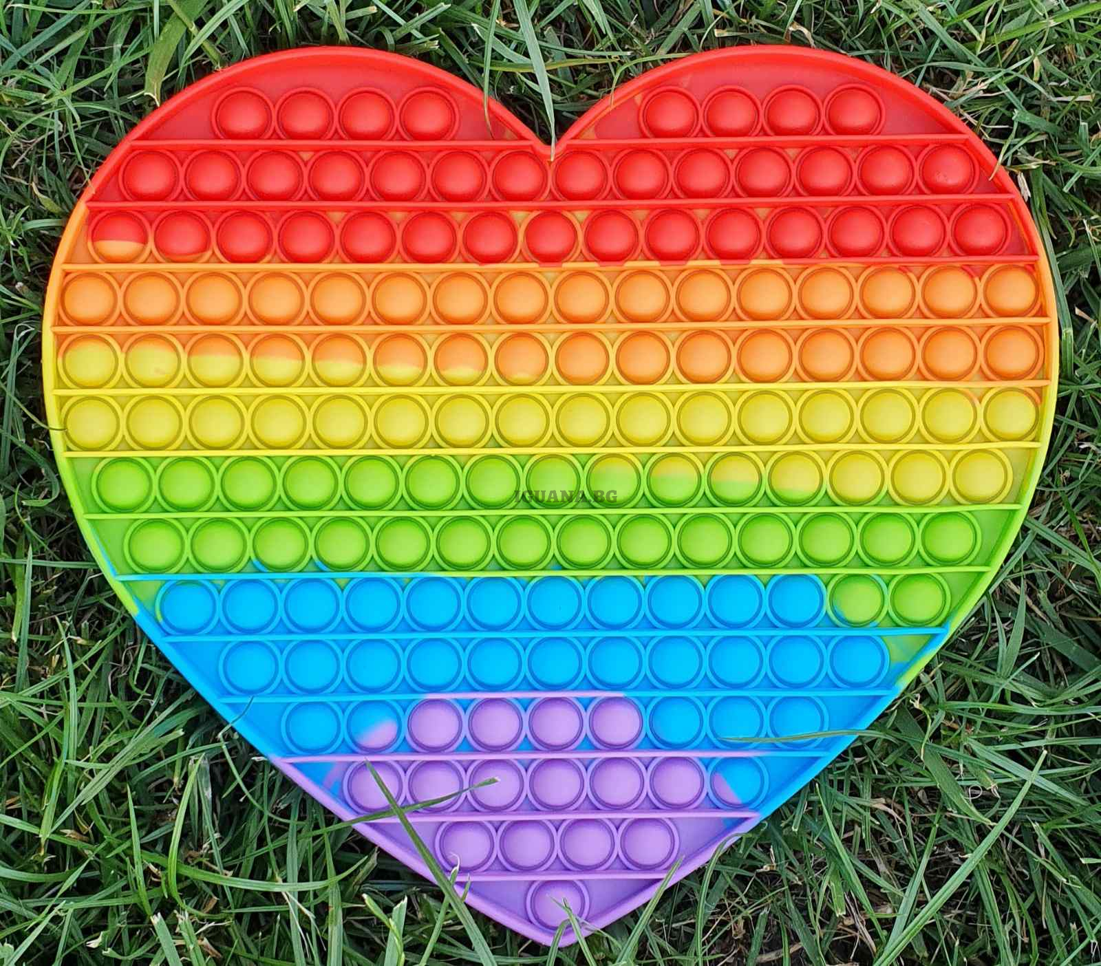Антистрес играчка Шарено Сърце Попит, Fidget Toys Popit,фиджет, Pop it fidget 29х29 ГОЛЯМ