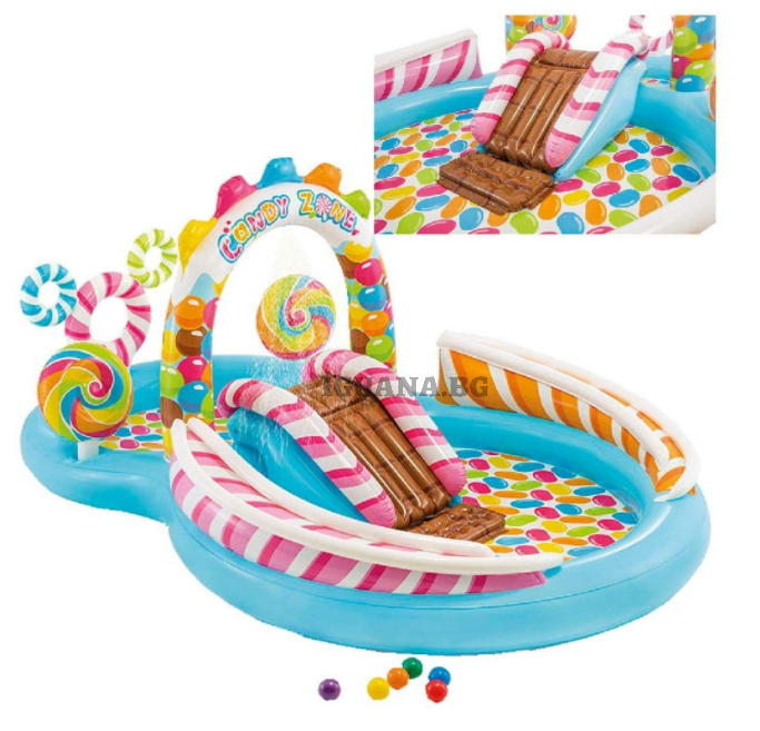 Детски басейн с пързалка Intex Candy Zone Play Center 57149NP