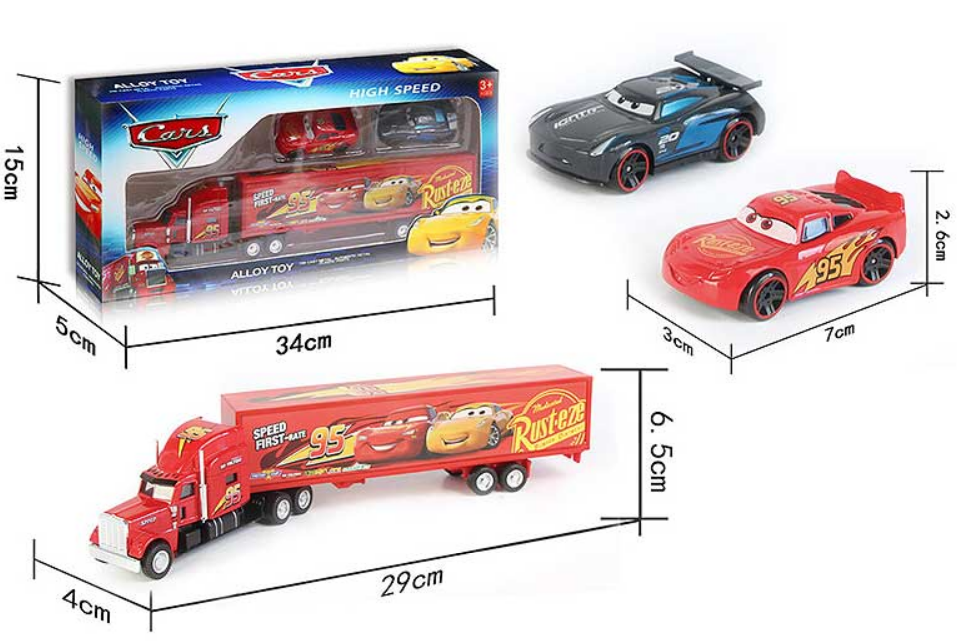 Детски Камион Коли + Коли метални Червена / Черна