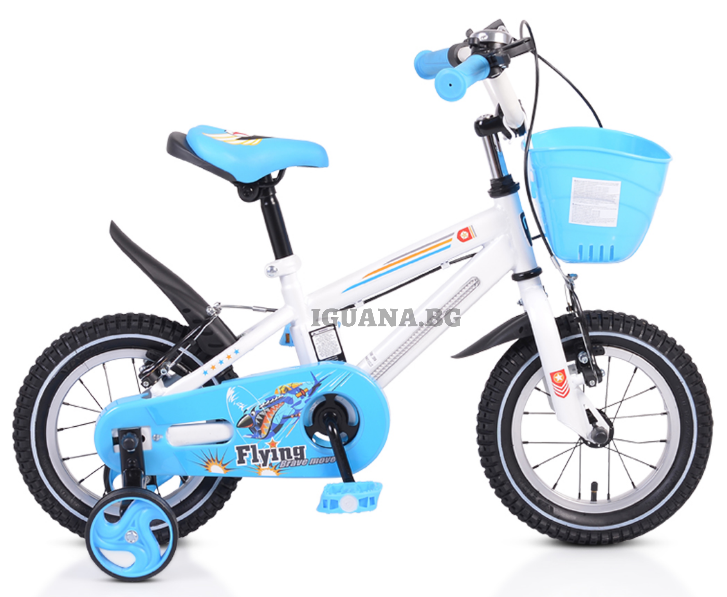 Детски ВЕЛОСИПЕД 12" СЪС СВЕТЕЩА РАМКА СИН