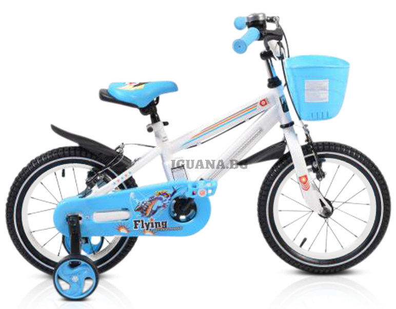 Детски ВЕЛОСИПЕД 14" СЪС СВЕТЕЩА РАМКА - 1490 СИН