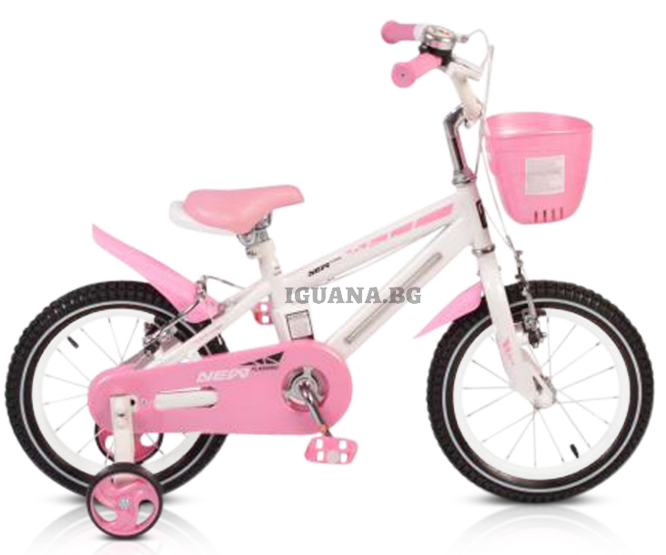 Детски ВЕЛОСИПЕД 14" СЪС СВЕТЕЩА РАМКА - 1490 РОЗОВ