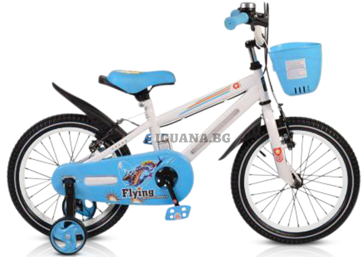Детски ВЕЛОСИПЕД 16" СЪС СВЕТЕЩА РАМКА - 1690 СИН