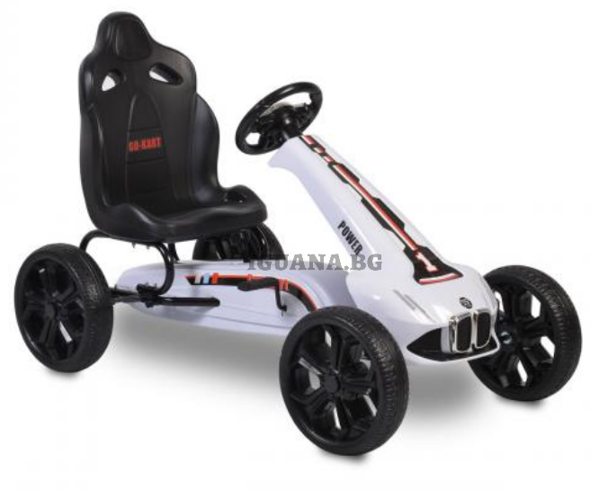 Детска КАРТИНГ КОЛА MONTE CARLO БЯЛ