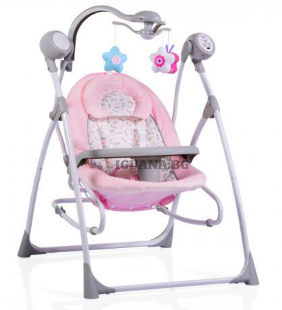 Детска / Бебешка ЕЛЕКТРИЧЕСКА ЛЮЛКА SWING STAR РОЗОВ
