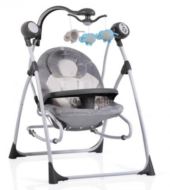 Детска / Бебешка ЕЛЕКТРИЧЕСКА ЛЮЛКА SWING STAR СИВ