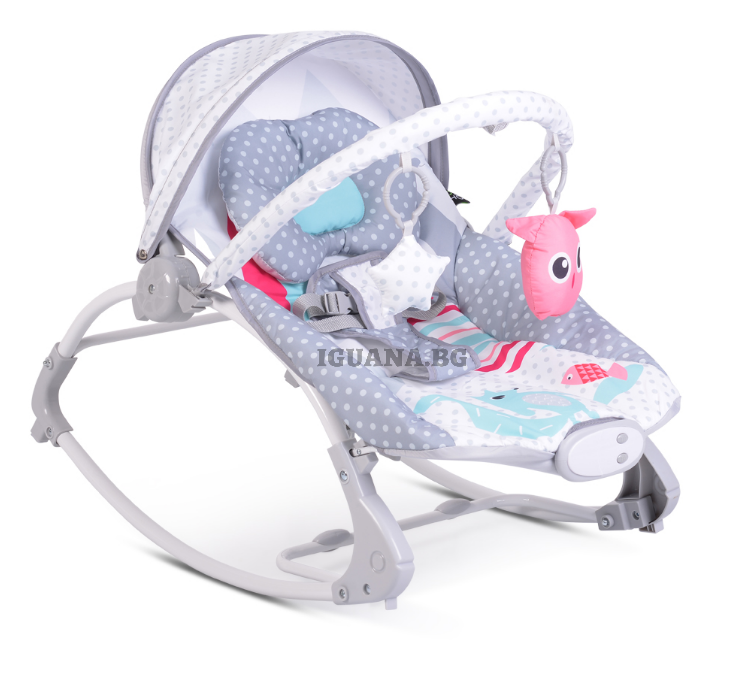 Детски / Бебешки ШЕЗЛОНГ LOVELY FOREST СИВ