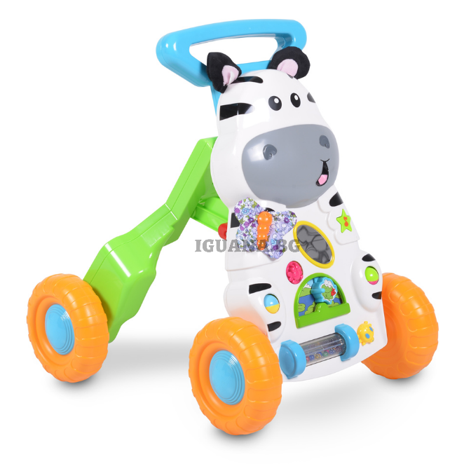 Детска / Бебешка МУЗИКАЛНА ИГРАЧКА ЗА ПРОХОЖДАНЕ LITTLE ZEBRA 2В1 СИН