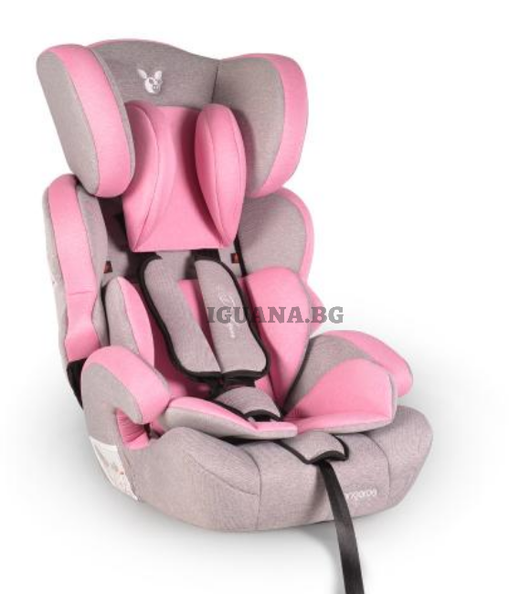 Детски СТОЛ ЗА КОЛА DELUXE РОЗОВ 1/2/3 (9-36кг)