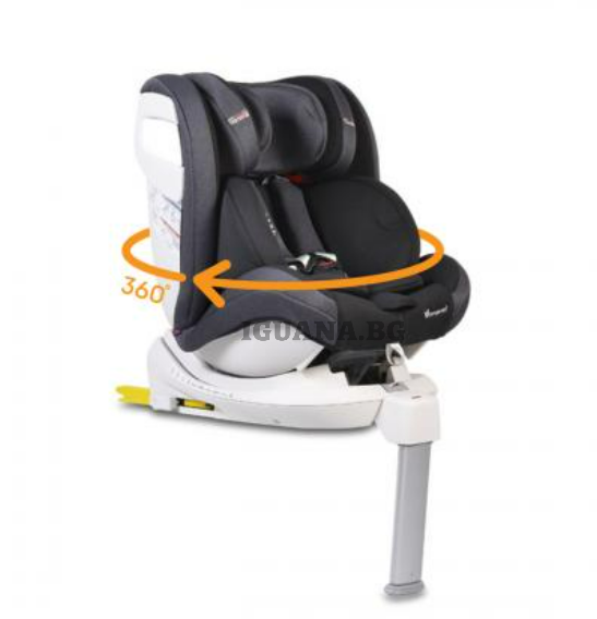 Детски СТОЛ ЗА КОЛА С ISOFIX СИСТЕМА ADMIRAL ЧЕРЕН 0/1/2/3 (0-36кг)