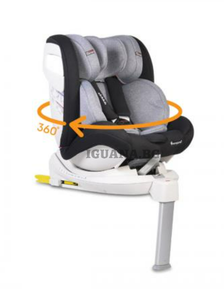 Детски СТОЛ ЗА КОЛА С ISOFIX СИСТЕМА ADMIRAL ТЪМНОСИВ 0/1/2/3 (0-36кг)