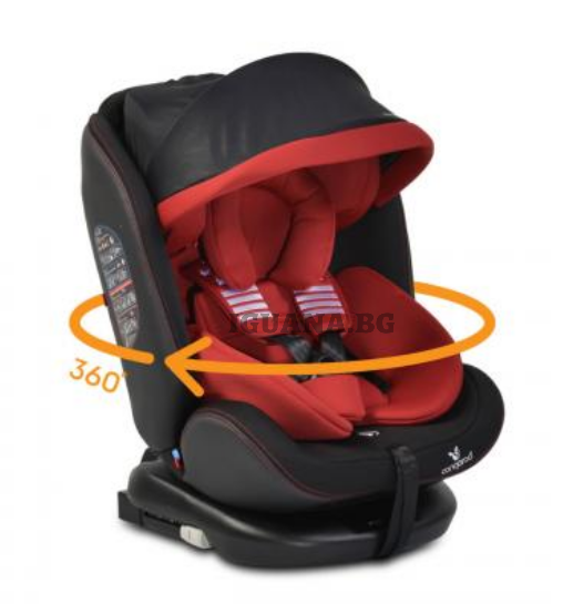 Детски СТОЛ ЗА КОЛА С ISOFIX СИСТЕМА PILOT 360° ЧЕРВЕН 0/1/2/3 (0-36кг)