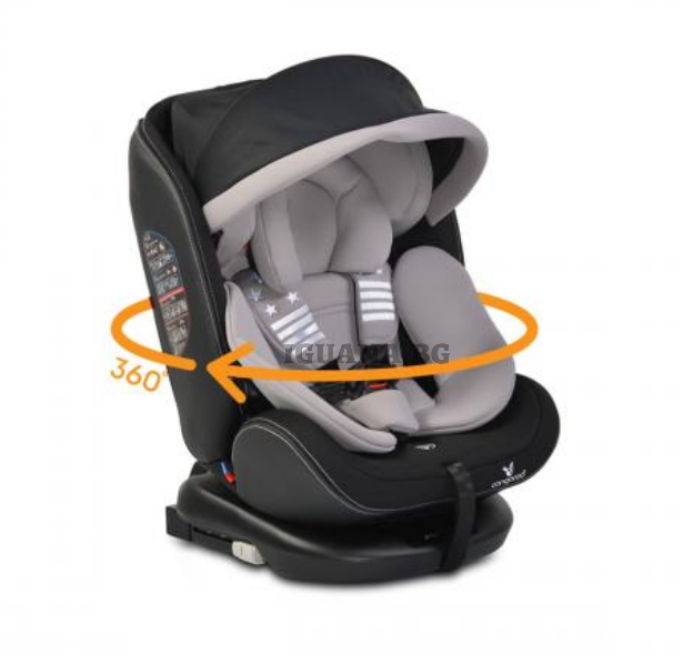 Детски СТОЛ ЗА КОЛА С ISOFIX СИСТЕМА PILOT 360° СИВ 0/1/2/3 (0-36кг)
