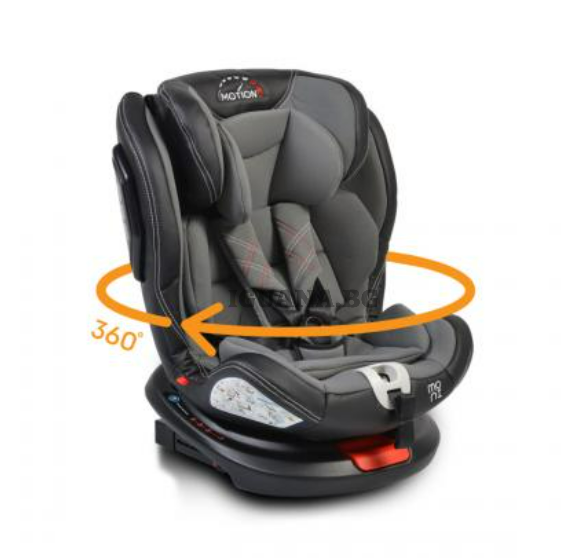 Детски СТОЛ ЗА КОЛА С ISOFIX СИСТЕМА MOTION 360° СИВ 0/1/2/3 (0-36кг)