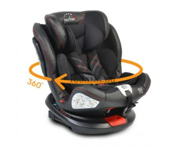 Детски СТОЛ ЗА КОЛА С ISOFIX СИСТЕМА MOTION 360° ЧЕРЕН 0/1/2/3 (0-36кг)