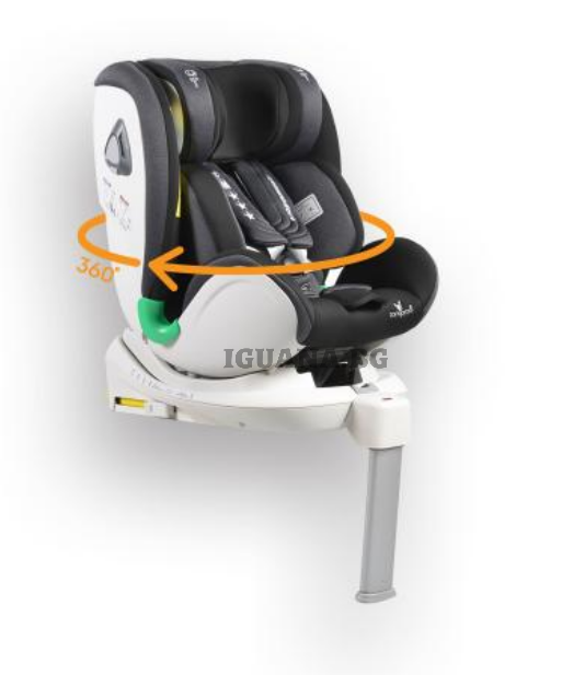 Детски СТОЛ ЗА КОЛА COMMODORE С ISOFIX СИСТЕМА 360° ЧЕРЕН i-size