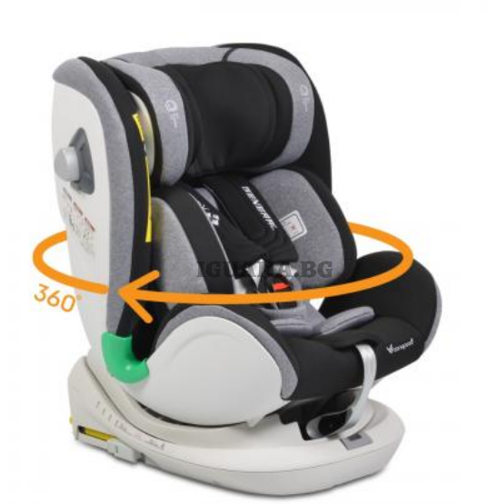 Детски СТОЛ КОЛА GENERAL С ISOFIX СИСТЕМА 360° СИВ i-size