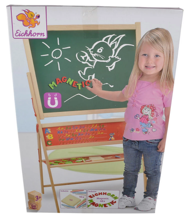 Магнитна дъска 60 части Eichhorn, 40 х 67 х 110см с 48 магнитни букви, 10 тебешири, 1 гъба,