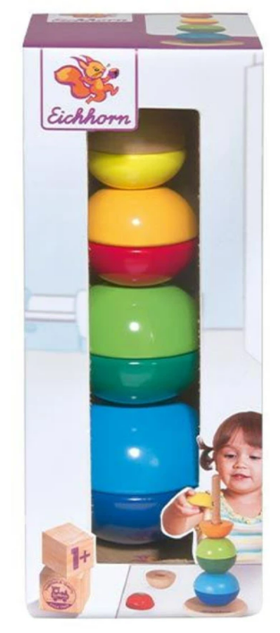 Дървена низанка с полусфери в ярки цветове Eichhorn