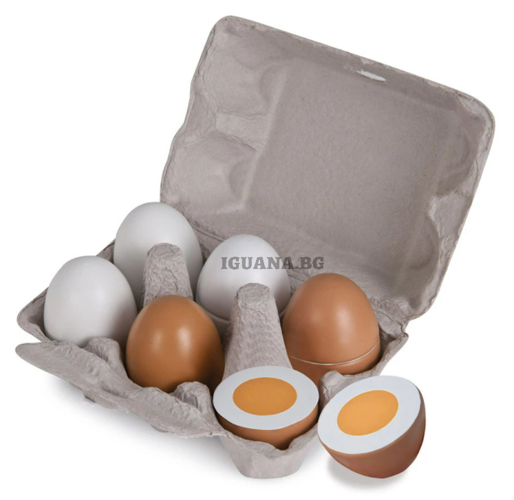 Сет дървени яйца с магнитен механизъм Eichhorn, 10.5 x 16 x 7 см, 7 части