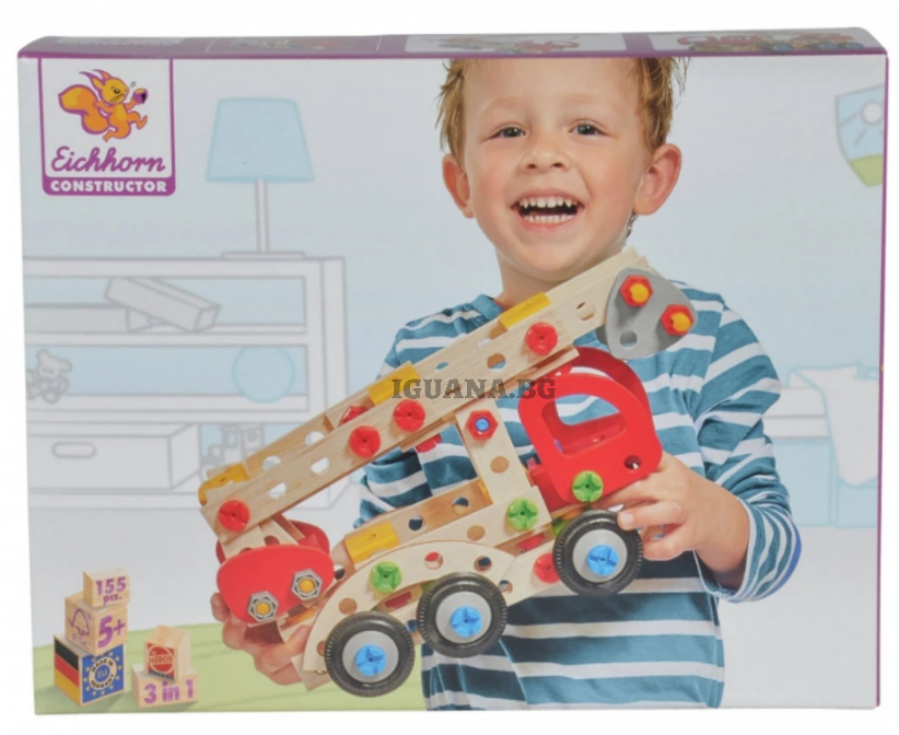 Дървен конструктор пожарна Eichhorn
