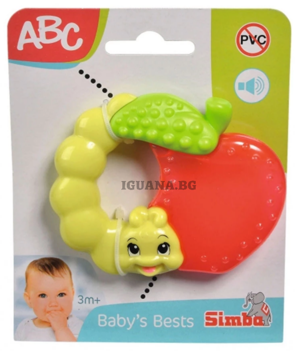 Охлаждаща залъгалка гъсеница Simba ABC, ЯБЪЛКА