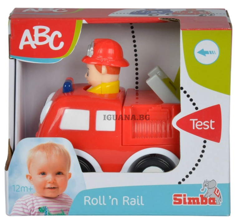 Количка Press&Go Simba ABC, 11 см, ПОЖАРНА КОЛА