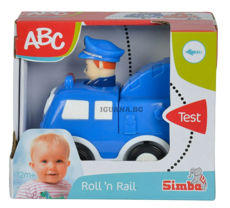 Количка Press&Go Simba ABC, 11 см, ПОЛИЦЕЙСКА КОЛА