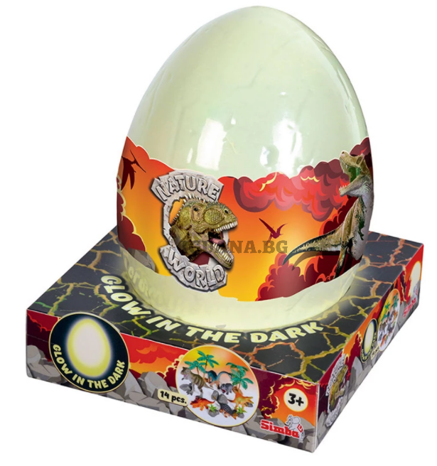 Динозавър в огромно яйце