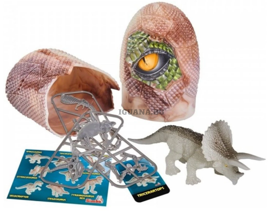 Сет динозавър в яйце Simba, Triceratops