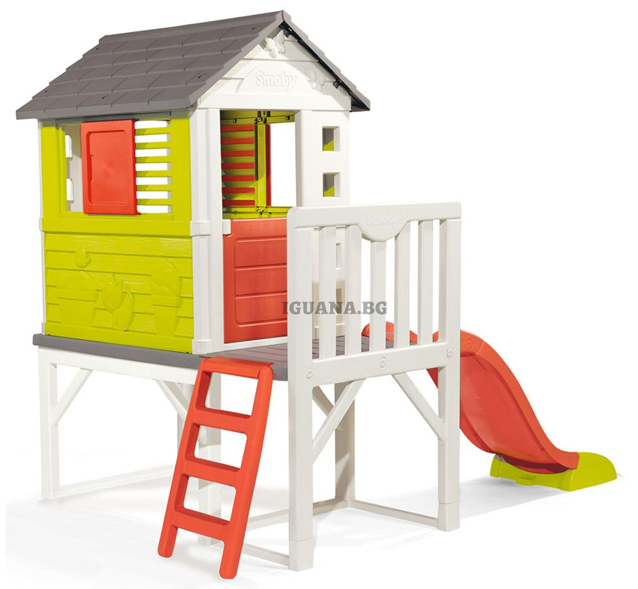 SMOBY Къща с веранда и пързалка