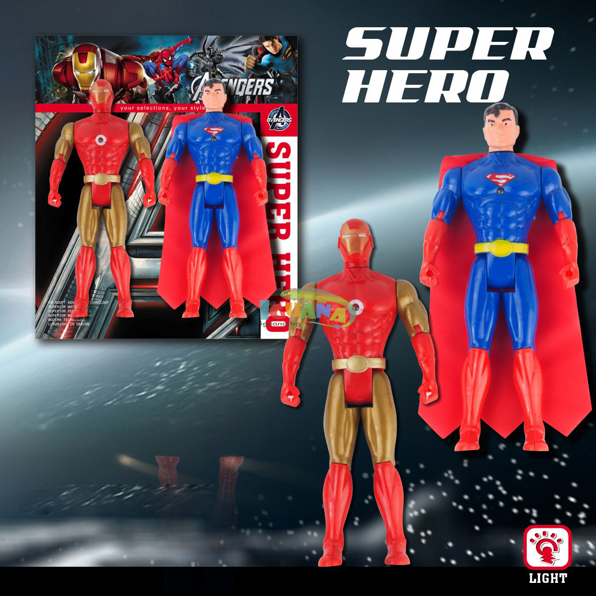 Комплект 2бр Супергерои Спургероя Железен човек е Супргерои в Синьо