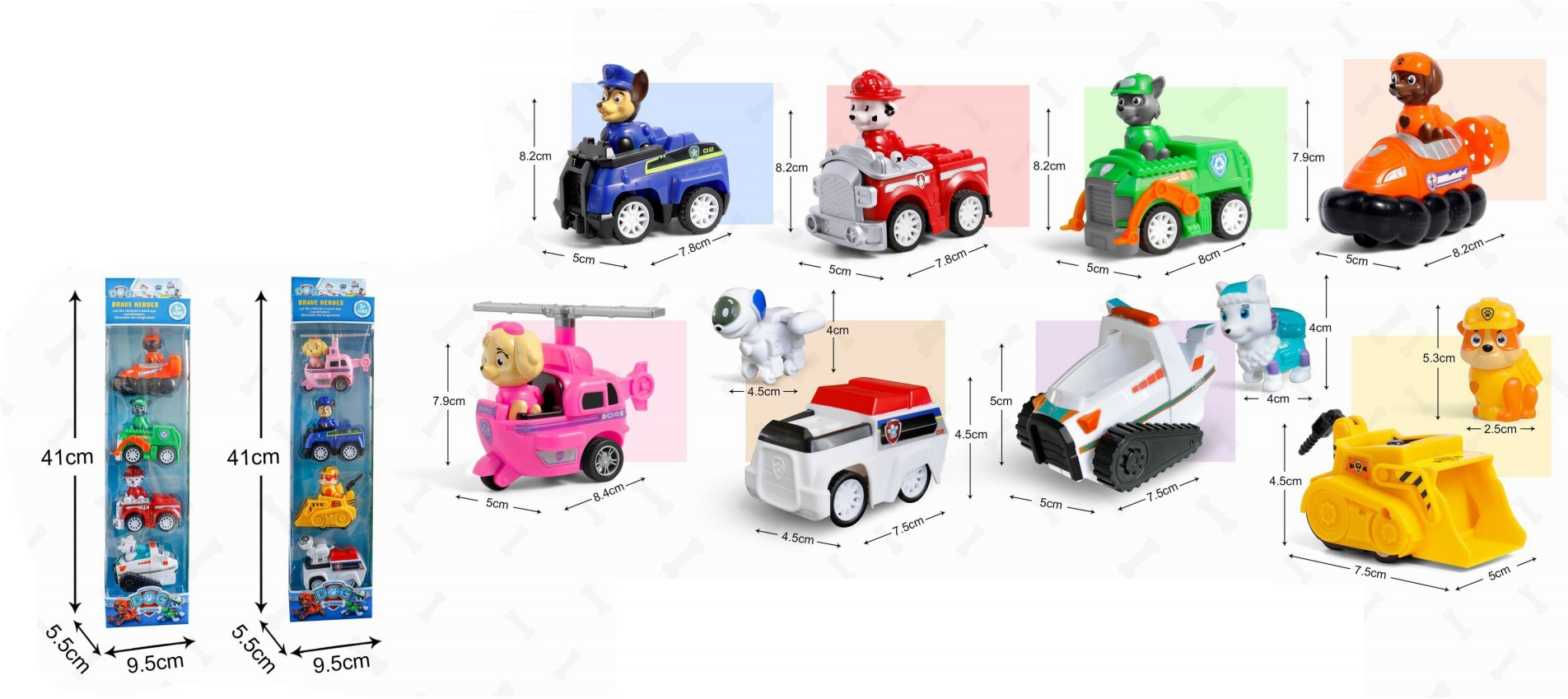 Комплект 4бр. Кученца с Коли 2 вида