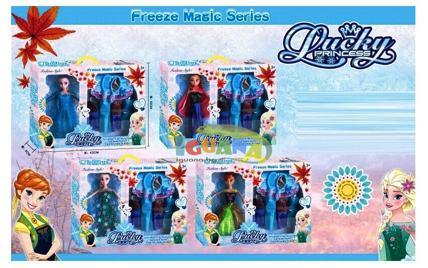 Детски Комплект Кукла Леденото Царство 2 вида с 4 Рокли и Аксесоари