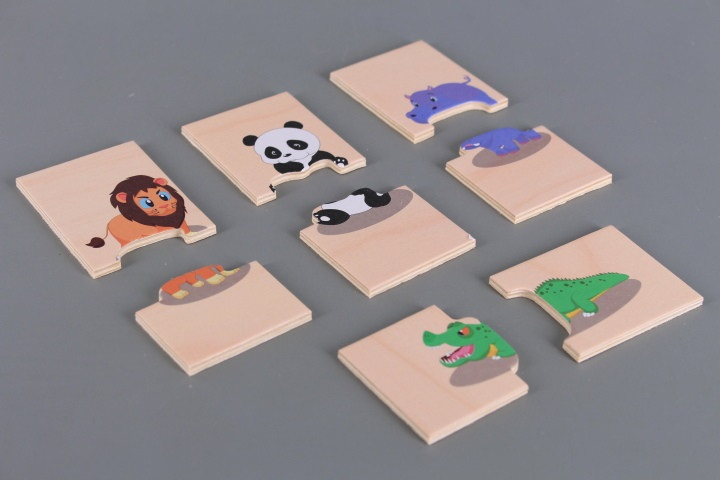 Забавен Дървен Пъзел Игра за Добра памет 2в1