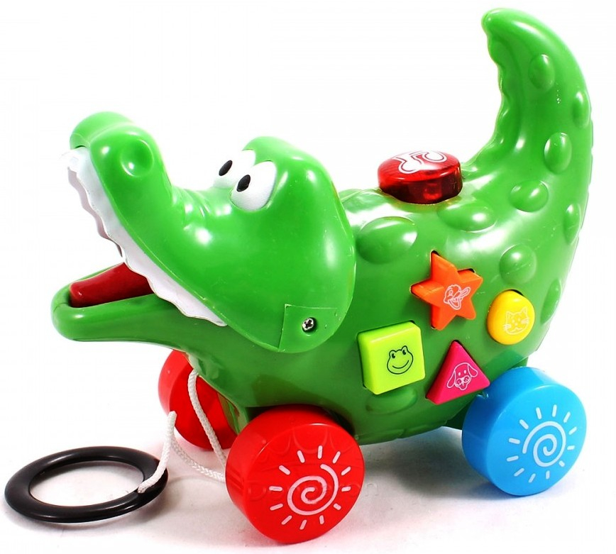 Музикална играчка за Дърпане с Песни на Български език Крокодилче