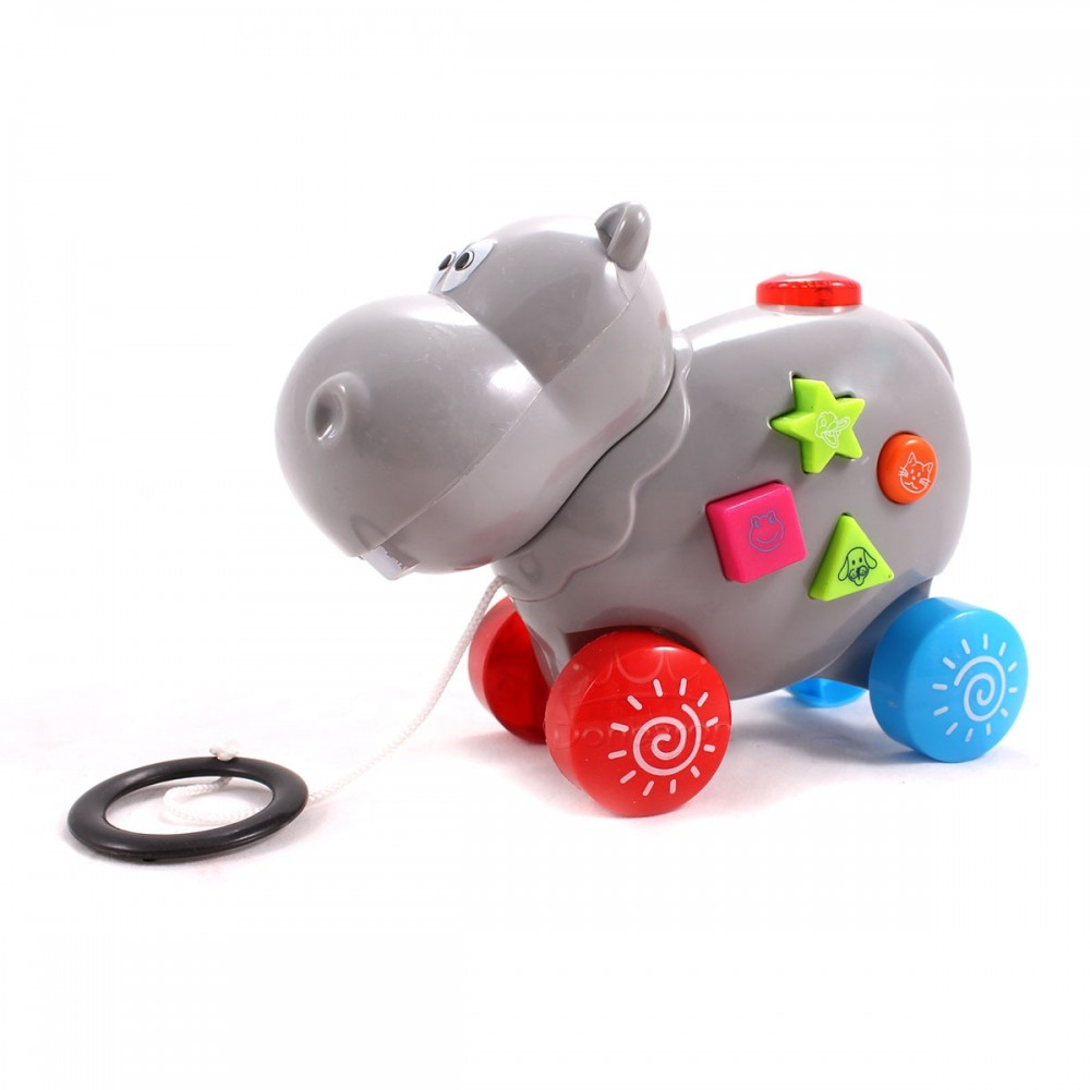 Музикална Играчка за Дърпане с Песни на Български език Хипопотамче