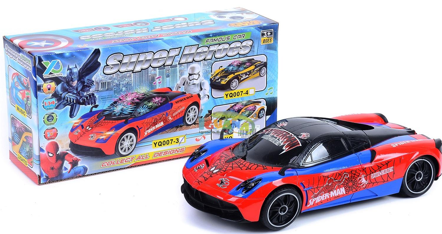 Детска Музикална Кола на Човека Паяк с 3D Светлини