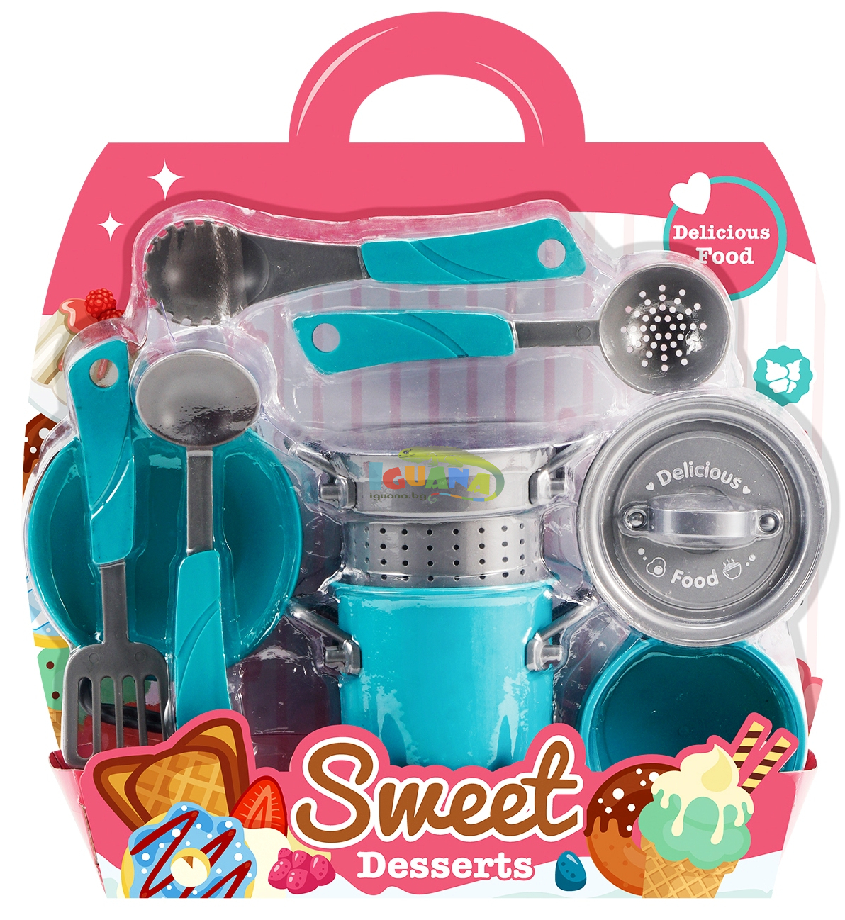 Голям Комплект Кухненски Прибори / Комплект за Готвене, зелен