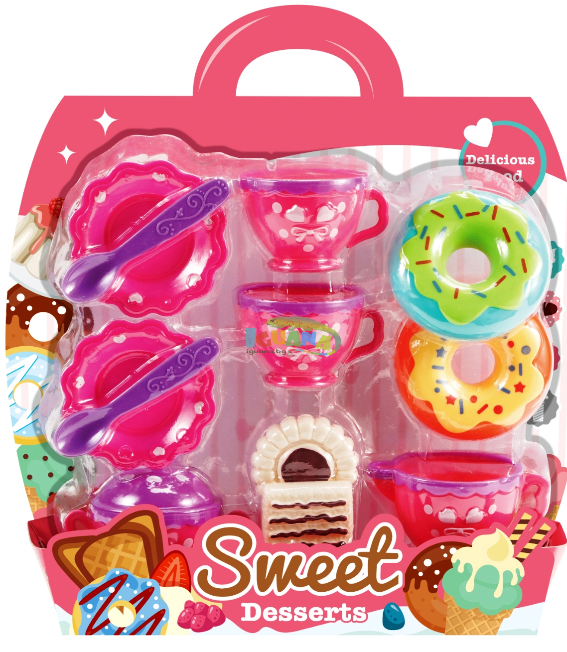 Детски Чаен Комплект/Сервиз с Десерти, розов