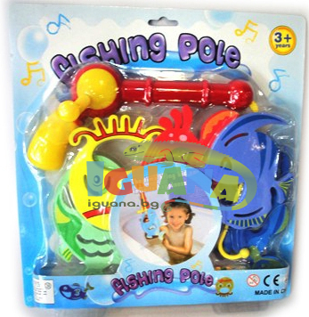 Детски Комплект за Риболов, Въдица с Дунапренови Рибки