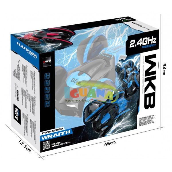 Кола Преследвач с Радиоконтрол, 4 посоки и настрани, 360 градуса ротация,USB зареждане, 2 цвята