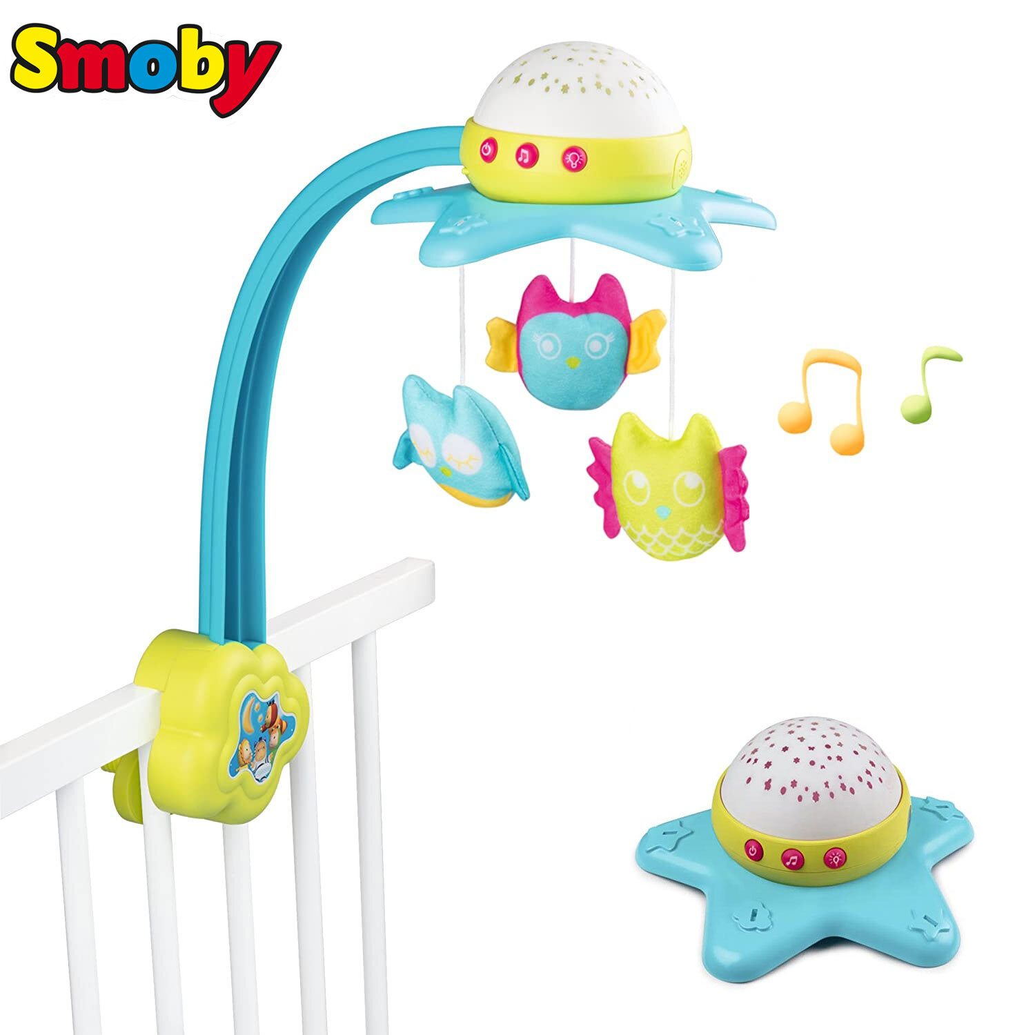 Smoby Cotoons Музикална нощна лампа прожектор 2в1 Бухалчета