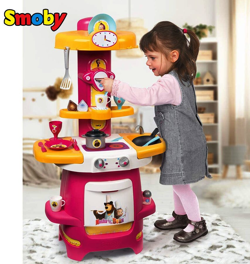 Smoby Детска кухня с 22 аксесоара Маша и мечока