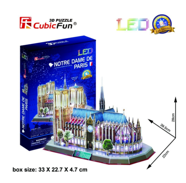 Cubic Fun 3D Пъзел Notre Dame de Paris, LED inside, 149 части