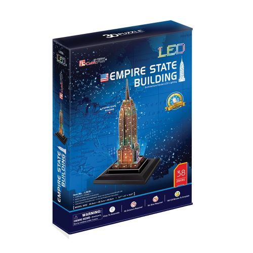 CubicFun 3D Пъзел Empire State Building с LED светлини, 38 части