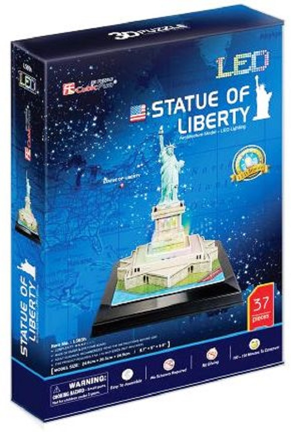 CubicFun 3D Пъзел Statue of Liberty, LED светлини, 37 части