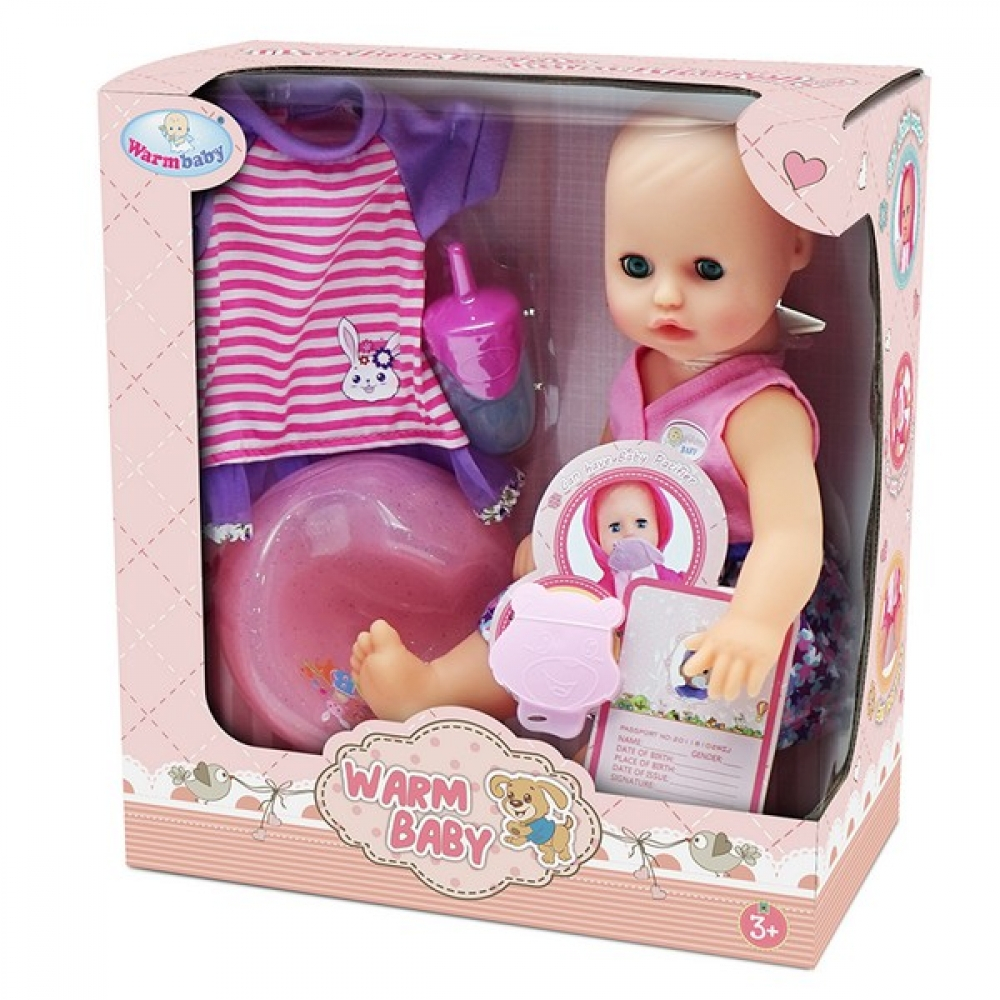 WARM BABY Кукла Бебе Пишкащо с Допълнителна Дрешка 30см